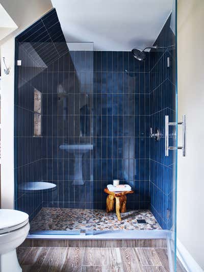  British Colonial Preppy Family Home Bathroom. The Sawyers: Second Floor by Feng Shui Style.