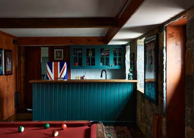  British Colonial Preppy Family Home Bar and Game Room. The Sawyers: English Pub by Feng Shui Style.