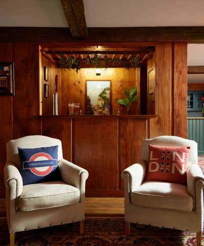  British Colonial Family Home Bar and Game Room. The Sawyers: English Pub by Feng Shui Style.