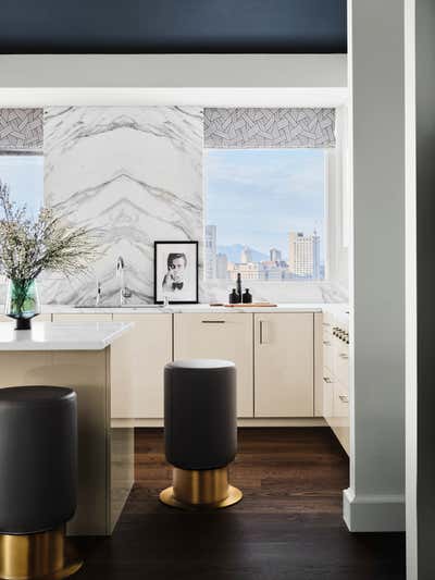  Contemporary Mid-Century Modern Transitional Apartment Kitchen. Four Seasons Residences by Jeff Schlarb Design Studio.