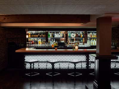  Industrial Bar and Game Room. Felice- 224 Columbus Avenue by Sam Tannehill Interiors.