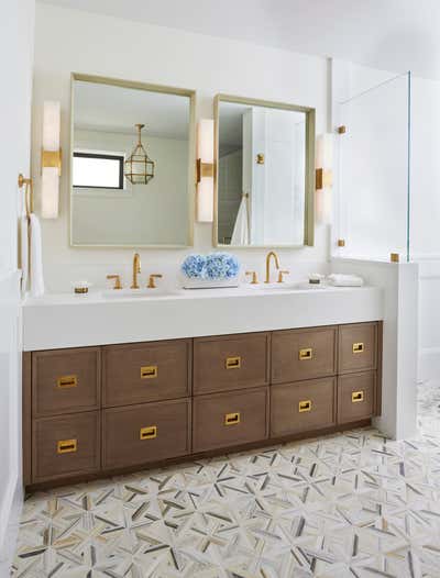  Modern Family Home Bathroom. An Art-Filled Entertainer's Haven by Amy Kartheiser Design.
