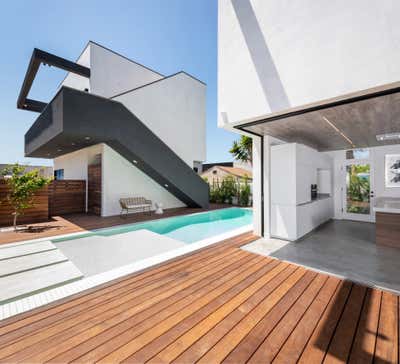 Minimalist Beach House Exterior. Walnut by VerteX Design Studio.