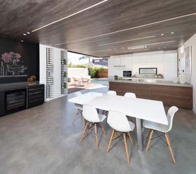  Minimalist Industrial Beach House Dining Room. Walnut by VerteX Design Studio.