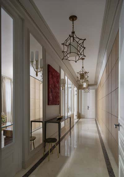  Art Deco Mid-Century Modern Apartment Lobby and Reception. PARISIAN APARTMENT by ELENA KORNILOVA ARCHITECTURE D'INTERIEUR.