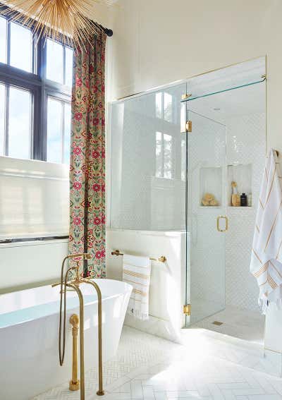  Eclectic Asian Family Home Bathroom. Lakeside New Build by Andrea Schumacher Interiors.