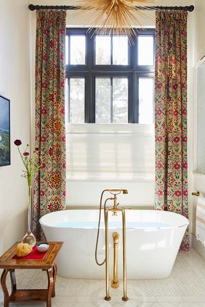  Eclectic Family Home Bathroom. Lakeside New Build by Andrea Schumacher Interiors.