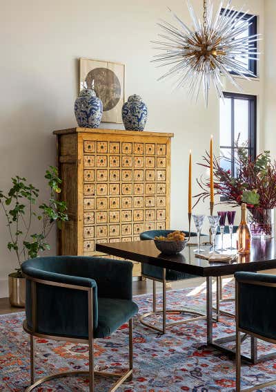  Eclectic Asian Family Home Dining Room. Lakeside New Build by Andrea Schumacher Interiors.