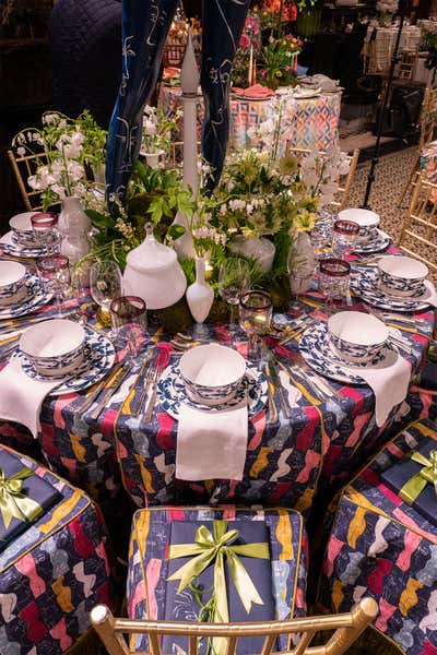  Transitional Entertainment/Cultural Dining Room. Lenox Hill Spring Gala 2022 by Andrea Schumacher Interiors.