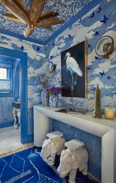  Transitional Coastal Beach House Bathroom. Kips Bay Palm Beach 2022 by Andrea Schumacher Interiors.