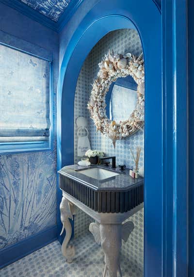  Coastal Beach House Bathroom. Kips Bay Palm Beach 2022 by Andrea Schumacher Interiors.
