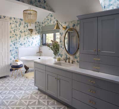  Maximalist Eclectic Family Home Bathroom. Stately Suburban by Andrea Schumacher Interiors.