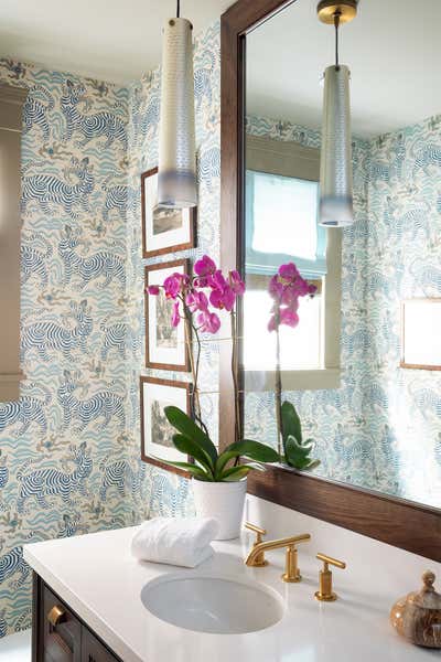 Maximalist Asian Apartment Bathroom. San Francisco Flat by Andrea Schumacher Interiors.