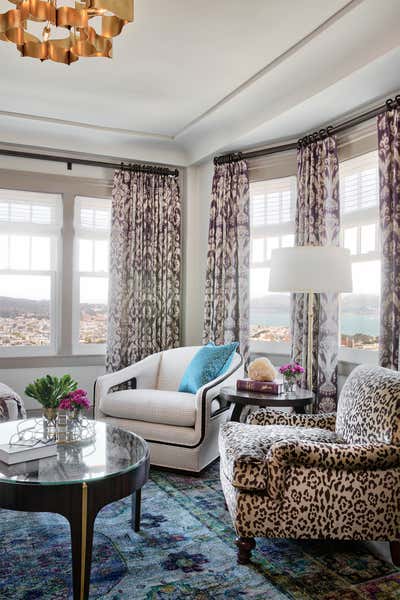  Maximalist Asian Living Room. San Francisco Flat by Andrea Schumacher Interiors.
