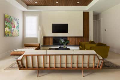  Mid-Century Modern Minimalist Family Home Living Room. Atlantic Beach, FL by KMH Design.