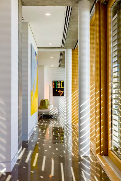  Industrial Minimalist Beach House Entry and Hall. Ponte Vedra Beach, FL by KMH Design.