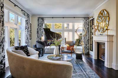  Maximalist Transitional Living Room. Presidio Heights Home by Jeff Schlarb Design Studio.