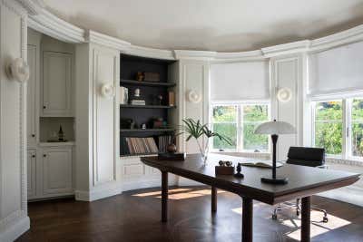  French Modern Vacation Home Office and Study. Chateau Tranquil by Sherry Shirah Design.