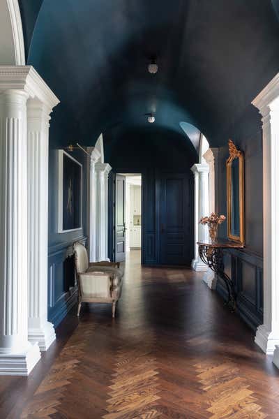  Coastal French Vacation Home Entry and Hall. Chateau Tranquil by Sherry Shirah Design.