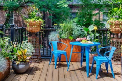  Contemporary Maximalist Transitional Apartment Patio and Deck. Beacon Hill  by Favreau Design.