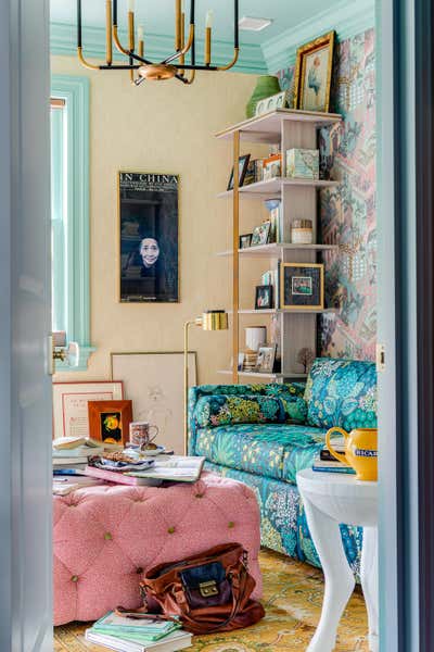  Maximalist Transitional Apartment Office and Study. Beacon Hill  by Favreau Design.