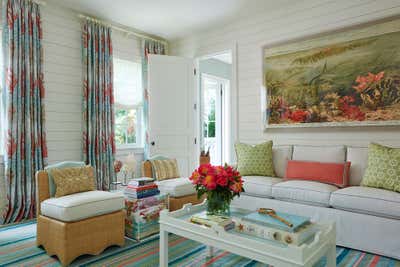 Coastal Beach House Living Room. Guest House Hideaway by Jessica Lagrange Interiors.