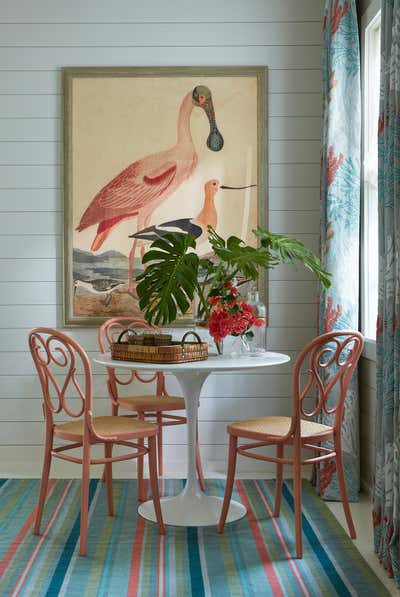  Coastal Transitional Beach Style Beach House Dining Room. Guest House Hideaway by Jessica Lagrange Interiors.