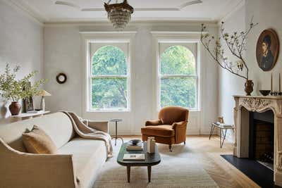  English Country Living Room. Barrow St. Townhome by And Studio Interiors.