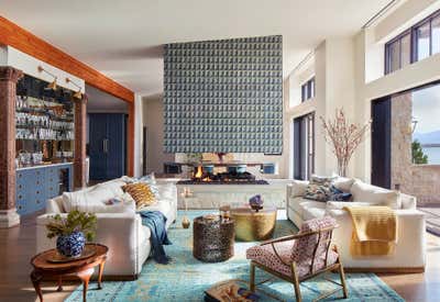  Eclectic Asian Family Home Living Room. Lakeside New Build by Andrea Schumacher Interiors.