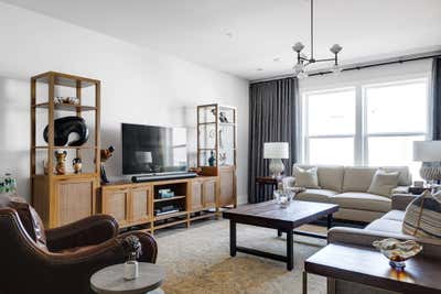 Transitional Art Deco Apartment Living Room. Rocketts Landing by Samantha Heyl Studio.