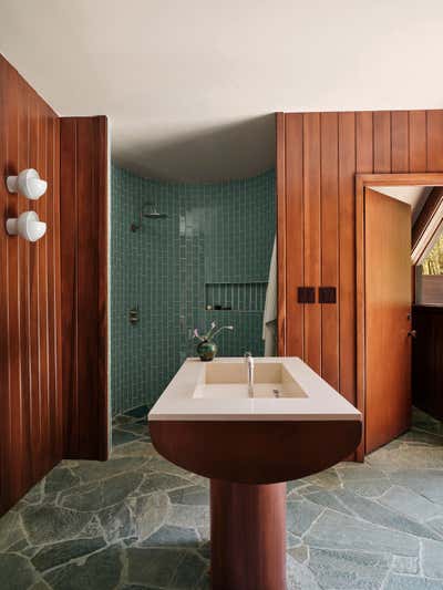  Eclectic Rustic Family Home Bathroom. Beverly Hills by Proem Studio.