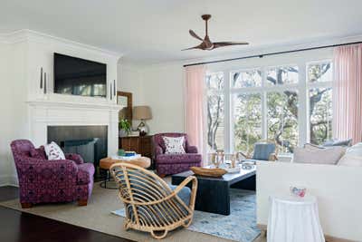  Beach Style Preppy Living Room. Marsh Oak  by Jill Howard Design Studio.