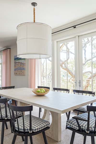  Coastal Transitional Dining Room. Marsh Oak  by Jill Howard Design Studio.