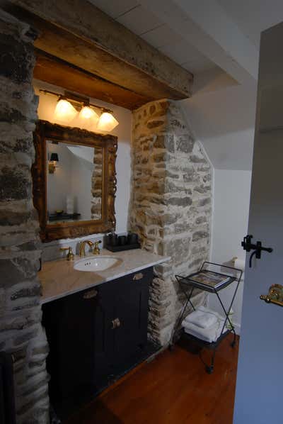  Arts and Crafts Rustic Country House Bathroom. Stone House Restoration & Design by DiGuiseppe.