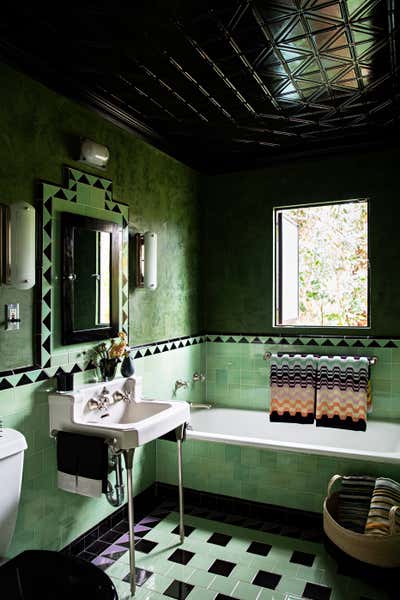  Eclectic Maximalist Family Home Bathroom. Eclectic Rock Star by Peti Lau Inc.