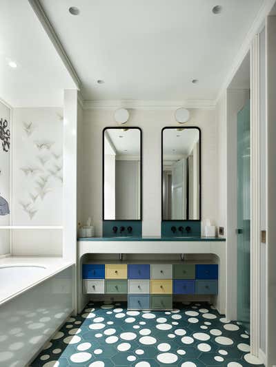  Contemporary Eclectic Apartment Bathroom. Luxury Modern Apartment by O&A Design Ltd.