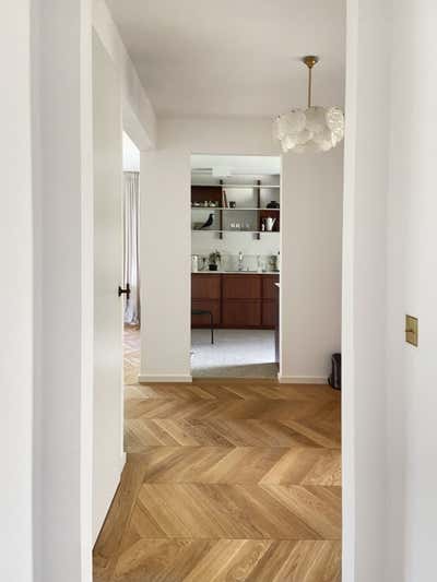  Transitional Family Home Entry and Hall. 70s Bungalow by ZWEI Design.
