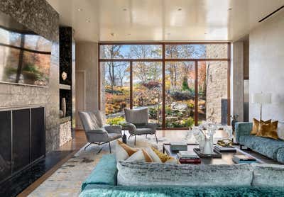 Modern Vacation Home Living Room. Tuxedo Park by Butter and Eggs.