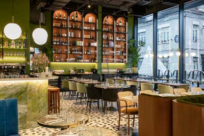  Art Deco Mid-Century Modern Restaurant Dining Room. PÄRIS Restaurant ∙ Bakery ∙ Deli by Marit Ilison Creative Atelier.