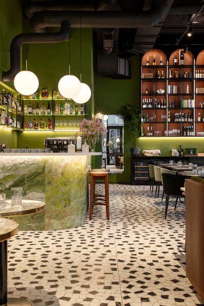  Eclectic Mid-Century Modern Restaurant Bar and Game Room. PÄRIS Restaurant ∙ Bakery ∙ Deli by Marit Ilison Creative Atelier.