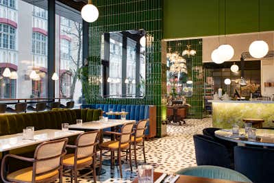  Maximalist Mid-Century Modern Restaurant Dining Room. PÄRIS Restaurant ∙ Bakery ∙ Deli by Marit Ilison Creative Atelier.