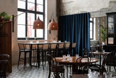  Industrial Restaurant Dining Room. Lore Bistro by Marit Ilison Creative Atelier.