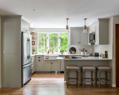  Rustic Family Home Kitchen. New England Kitchen Renovation by Seviva Design.