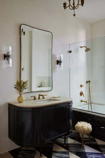  Hollywood Regency Art Nouveau Family Home Bathroom. Fort Green Townhouse by Chused & Co.