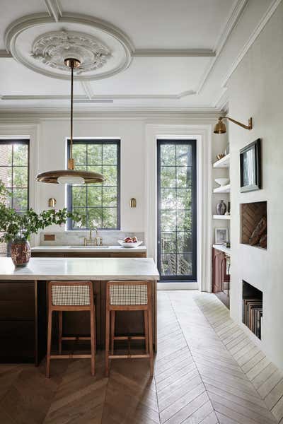  Country Family Home Kitchen. Fort Green Townhouse by Chused & Co.