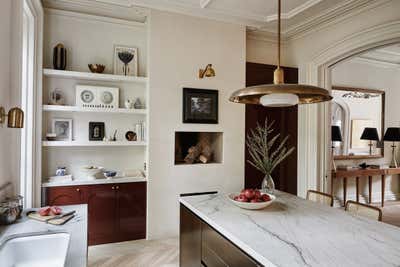  Hollywood Regency Family Home Kitchen. Fort Green Townhouse by Chused & Co.