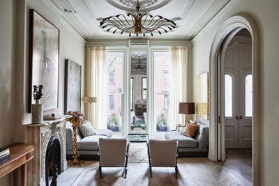  French Art Deco Family Home Living Room. Fort Green Townhouse by Chused & Co.