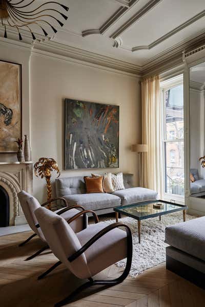  Art Deco Living Room. Fort Green Townhouse by Chused & Co.