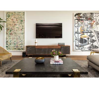  Hollywood Regency Living Room. Art Collector’s Modern Family Home by Chused & Co.