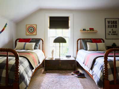  English Country Industrial Country House Children's Room. Connecticut Farmhouse by Chused & Co.